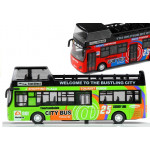 Kovový autobus s otvárateľnýmí dverami zelený